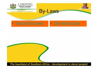 By-Laws   Click here for Index   Click here to Exist  Manual on How to draft  Index of