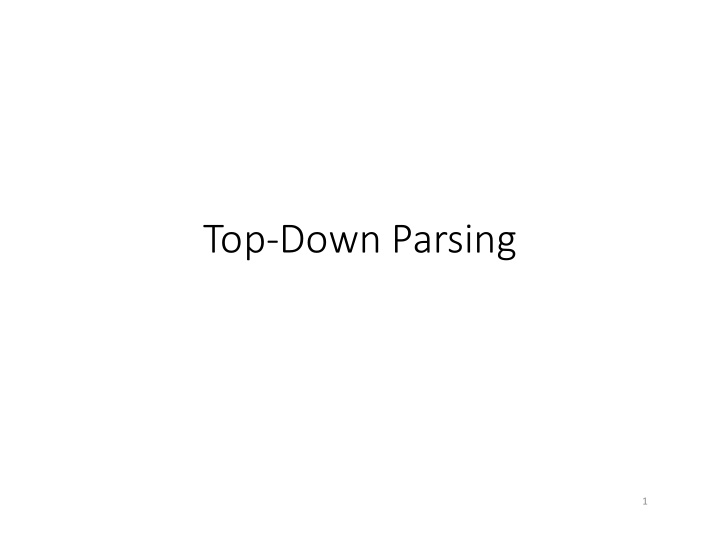 top down parsing