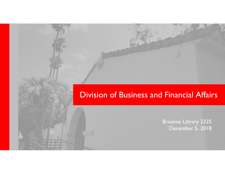 division of business and financial affairs