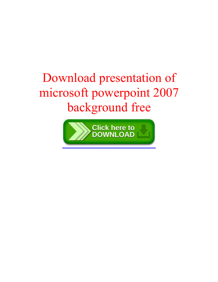 download presentation of microsoft powerpoint 2007