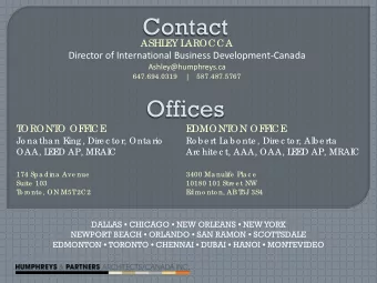 Contact  ASHL  E  Y L  AROCCA  Director of International Business Development-Canada
