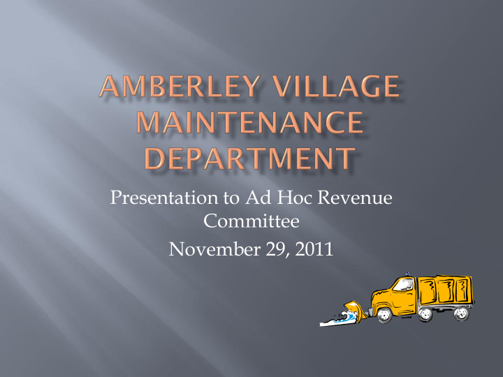 presentation to ad hoc revenue