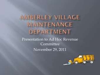 Presentation to Ad Hoc Revenue  Committee  November 29, 2011  Roads  Parks  Storm  Facilities