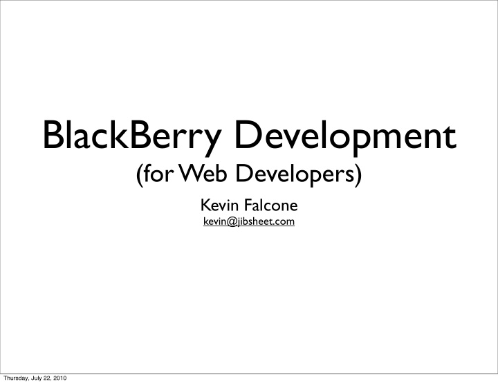 blackberry development