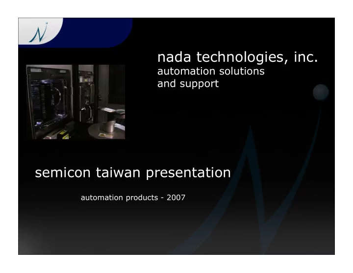 nada technologies inc