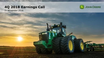 4Q 2018 Earnings Call  21 November 2018  1  Safe Harbor Statement &amp; Disclosures  The earnings