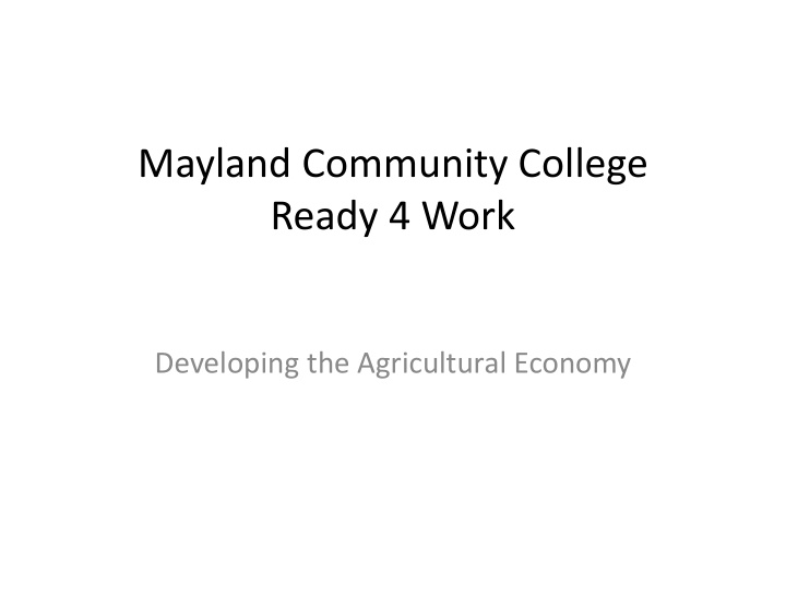 mayland community college ready 4 work
