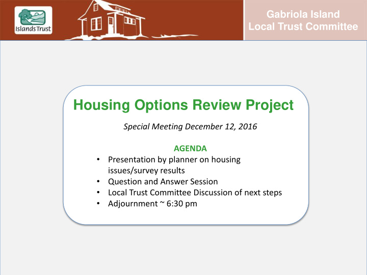 housing options review project