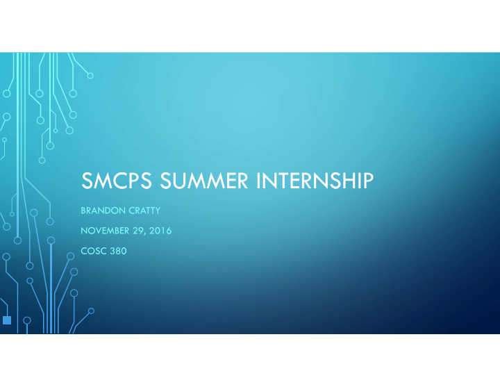 smcps summer internship