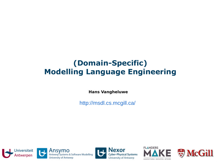 domain specific modelling language engineering