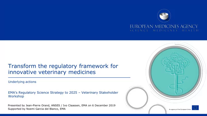 transform the regulatory framework for innovative