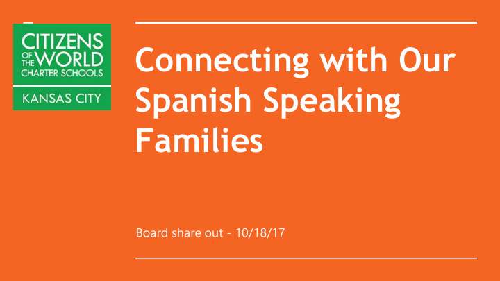 spanish speaking families