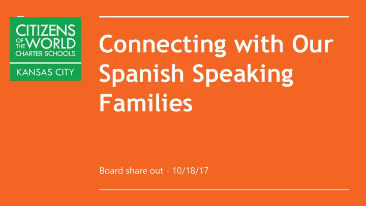 spanish speaking families