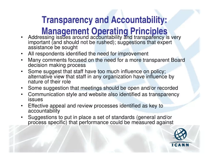 transparency and accountability management operating