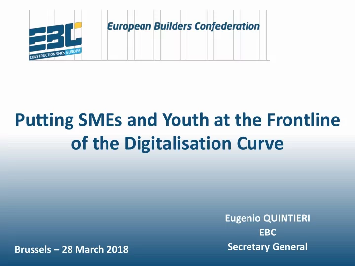 putting smes and youth at the frontline