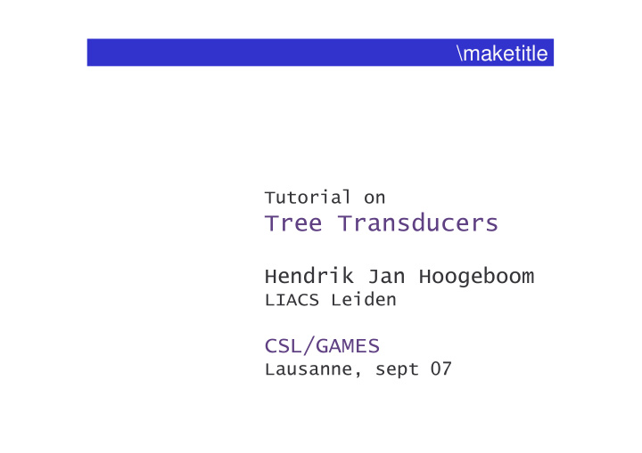 tree transducers