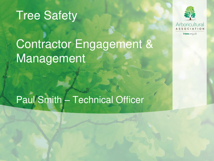 tree safety contractor engagement management