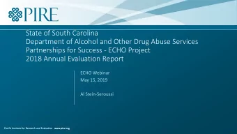 State of South Carolina  Department of Alcohol and Other Drug Abuse Services  Partnerships for