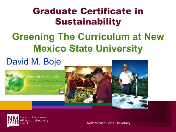 greening the curriculum at new mexico state university