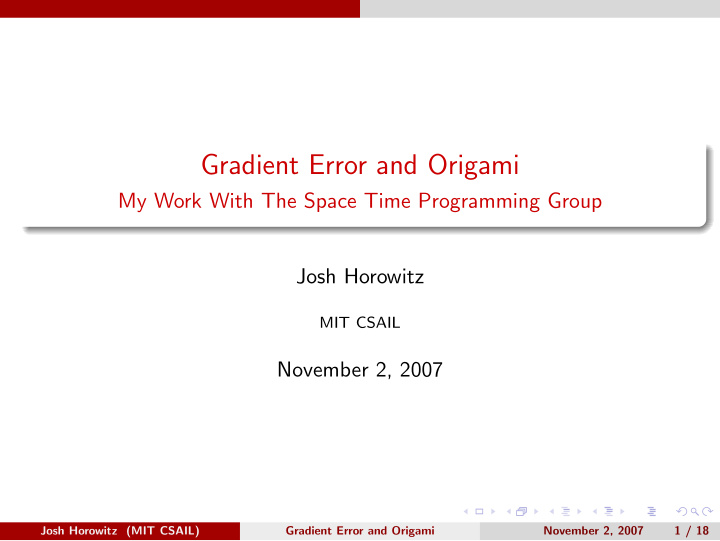 gradient error and origami