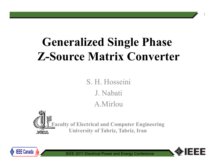 generalized single phase z source matrix converter