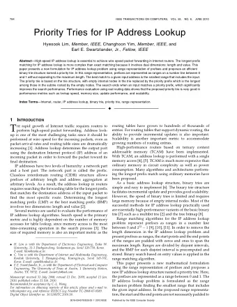 T  routing tables have grown to hundreds of thousands of HE rapid growth of Internet traffic