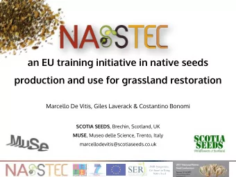 an EU training initiative in native seeds  production and use for grassland restoration  Marcello