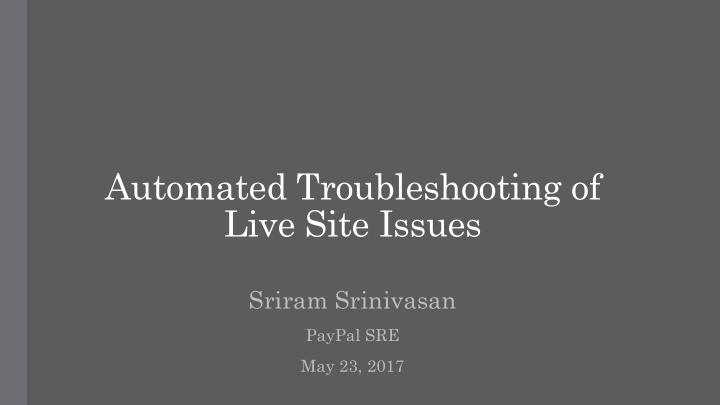 automated troubleshooting of