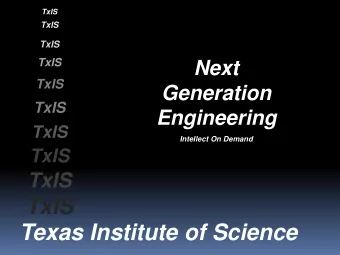 Texas Institute of Science  Clients Technology Space and Requirements  Director of Engineering