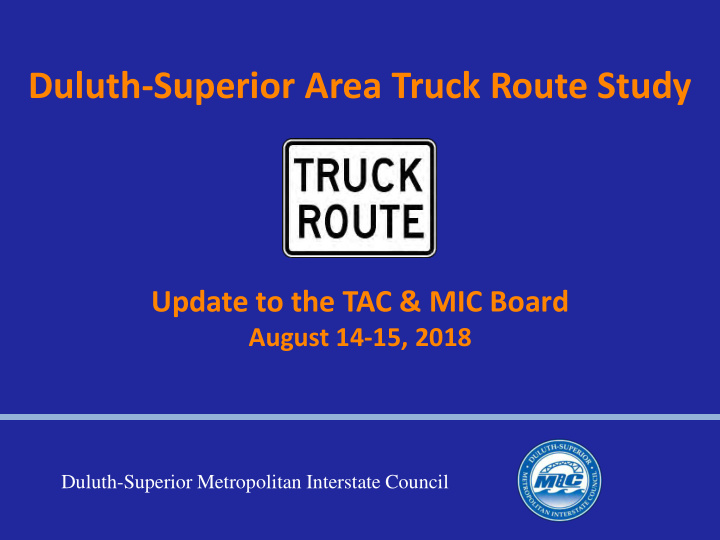 duluth superior area truck route study