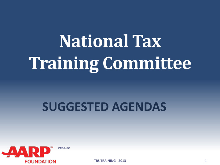 national tax training committee