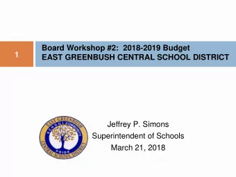 Jeffrey P. Simons Superintendent of Schools  March 21, 2018  QUESTIONS  2  Why Is The District