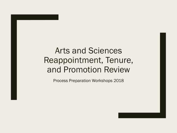 arts and sciences reappointment tenure and promotion