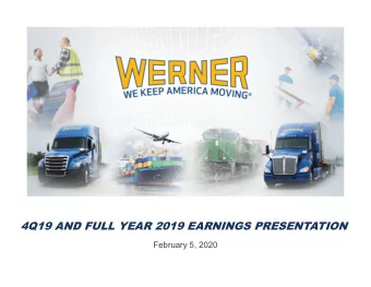 4Q19 AND FULL YEAR 2019 EARNINGS PRESENTATION  February 5, 2020  DISCLOSURE STATEMENT  This