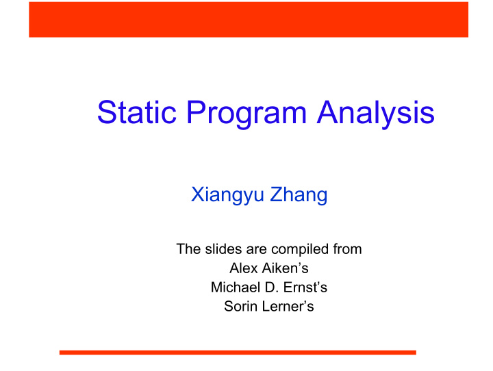 static program analysis