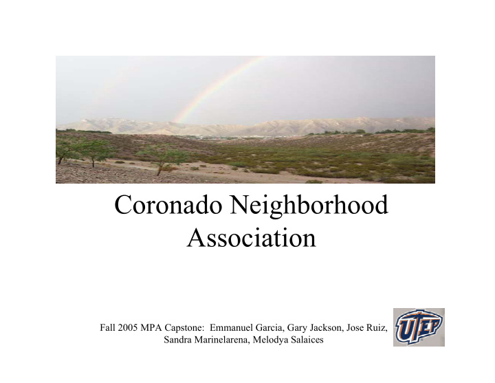 coronado neighborhood association