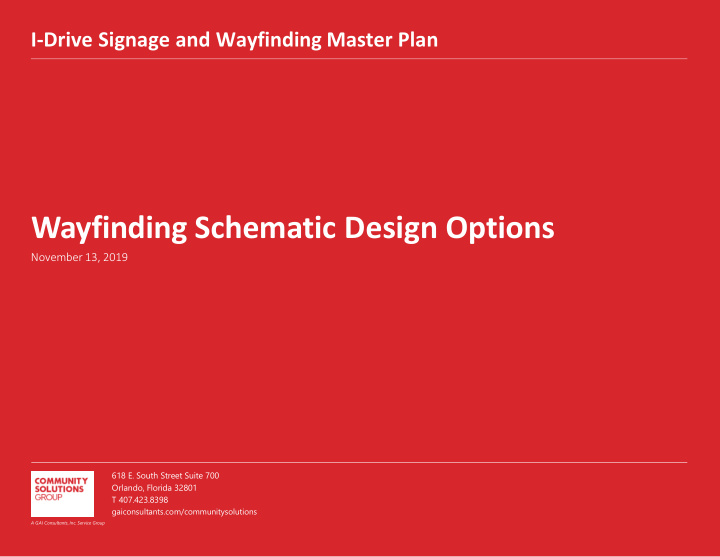 wayfinding schematic design options