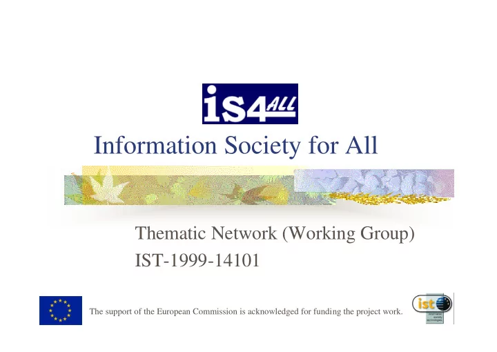 information society for all