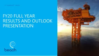 RESULTS AND OUTLOOK  PRESENTATION  Compliance statements  Disclaimer  Assumptions  This