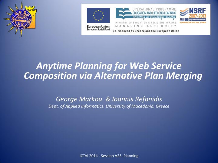 anytime planning for web service composition via
