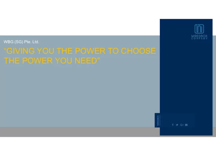 giving you the power to choose the power you need mission