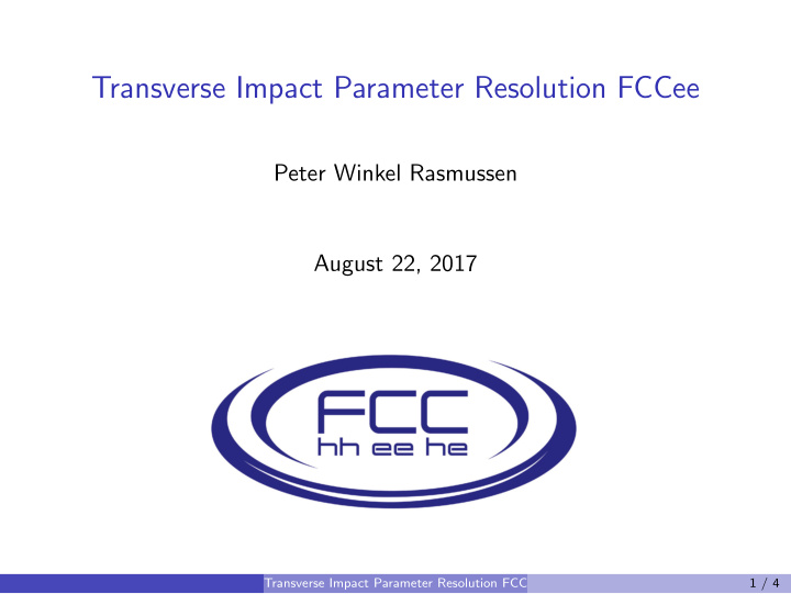 transverse impact parameter resolution fccee