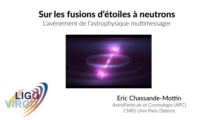 sur les fusions d toiles neutrons