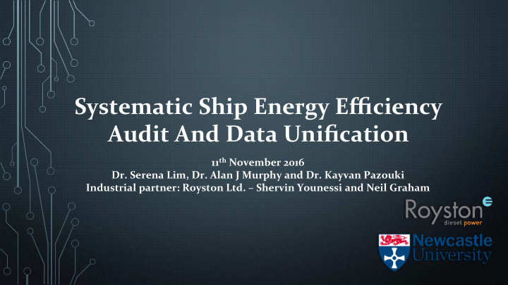 systematic ship energy efficiency audit and data