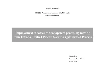 Improvement of software development process by moving  from Rational Unified Process towards Agile