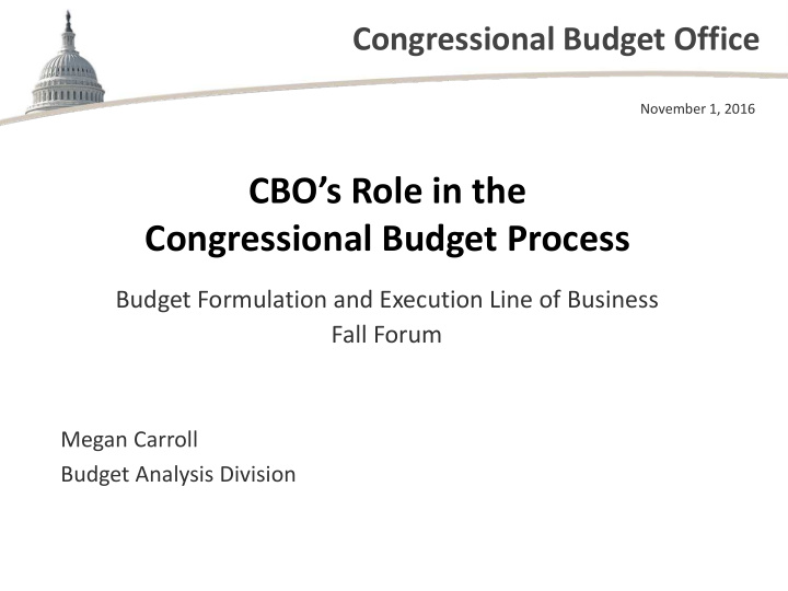 cbo s role in the congressional budget process