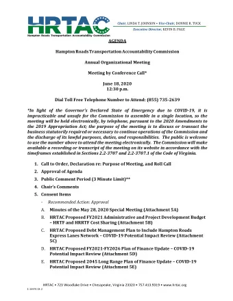 Chair, LINDA T. JOHNSON  Vice-Chair, DONNIE R. TUCK Executive Director, KEVIN B. PAGE  AGENDA
