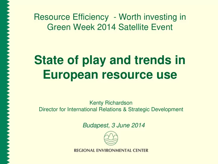 european resource use