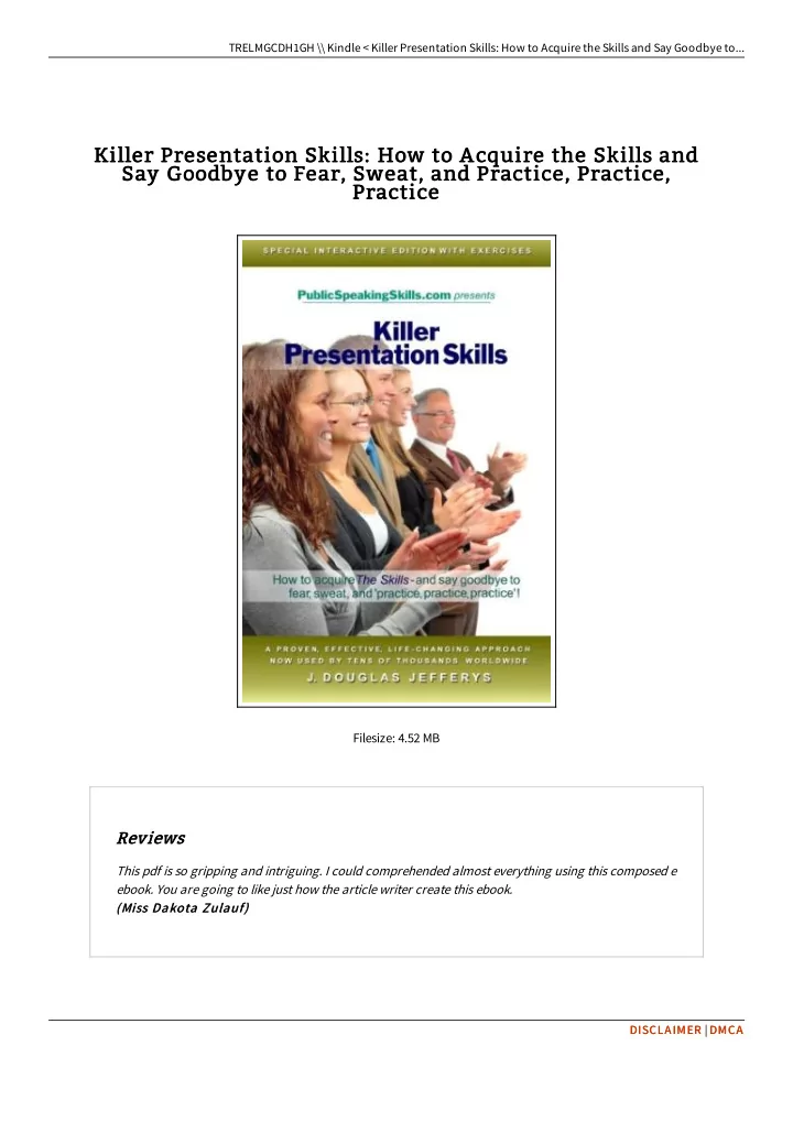 killer presentation skills how to acquire the skills and