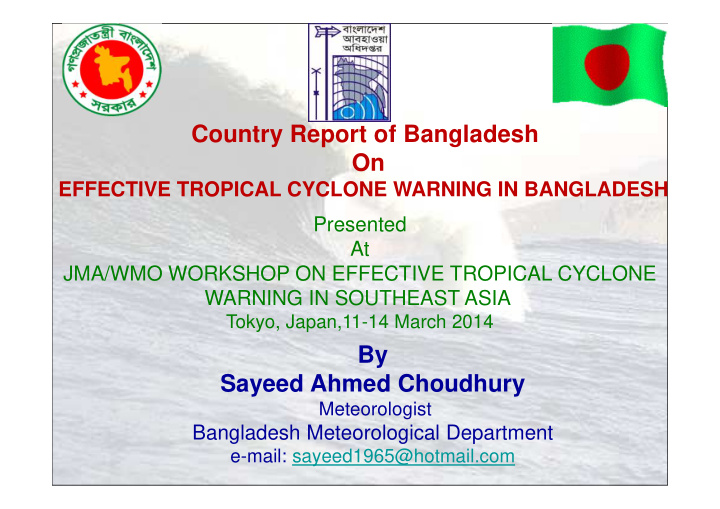 country report of bangladesh on